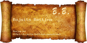 Bojsits Bettina névjegykártya